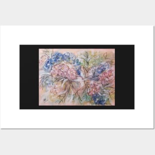 Hydrangeas Mixed Media Art Posters and Art